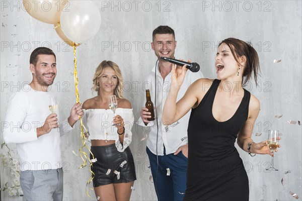 Woman singing party