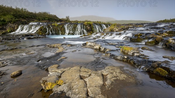 Bruarfoss waterfall in summer