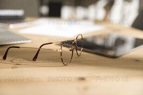 Close up glasses table