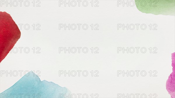 White background with red green pink turquoise brush stroke white background