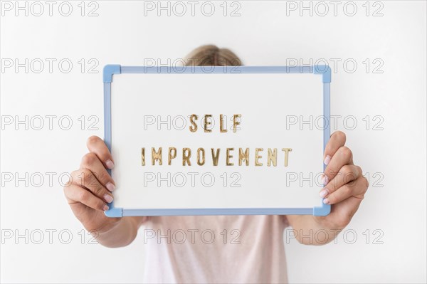 Close up self improvement message