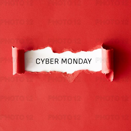 Top view ripped paper cyber monday clearance