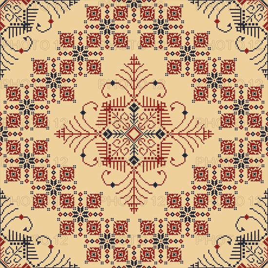 Traditional Latvian embroidery seamless pattern