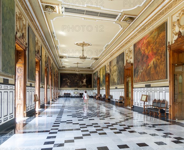 Historic hall with paintings by Fernando Castro Pacheco