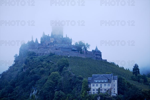 Reichsburg Cochem in the fog