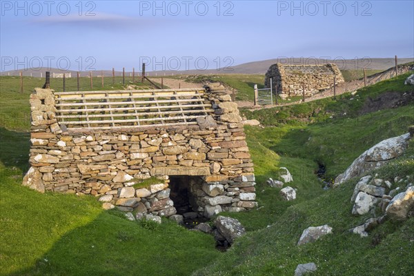 Two of three ancient horizontal watermills