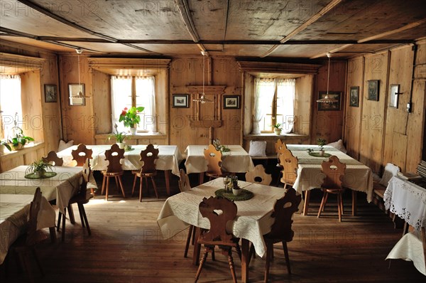 Historic original wood-panelled guest room of the Sandwirt in the Passeier Valley