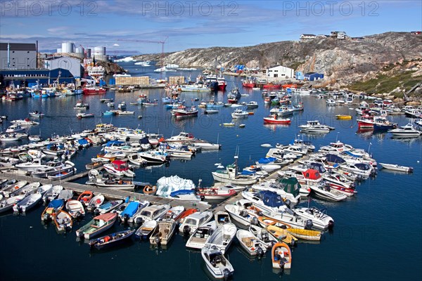 Fishing boats in harbour at Ilulissat