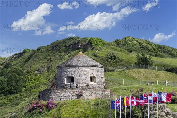 17th century Tour Vauban tower at Port-en-Bessin-Huppain along the English Channel