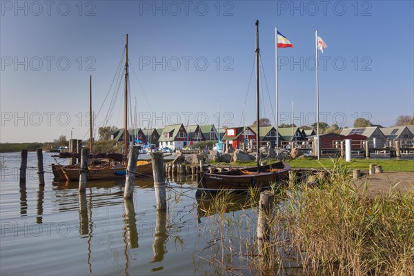 Sailing boats and boathouses at the harbour of Althagen at Fischland-Darss-Zingst