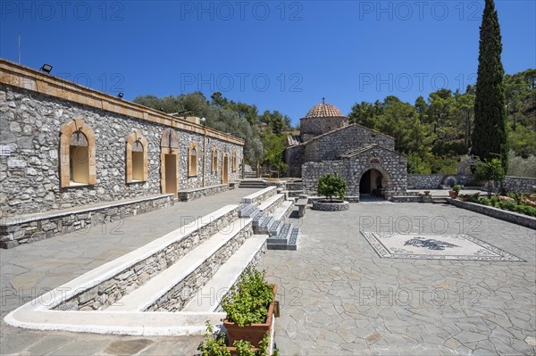 Pebble mosaic in front of Moni Thari Monastery near Laerma from the 12th century