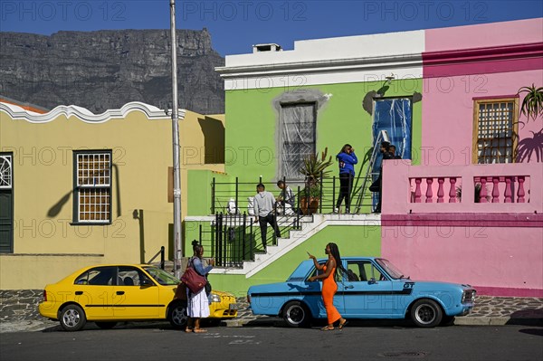 Colourful house facades in De Waal Street