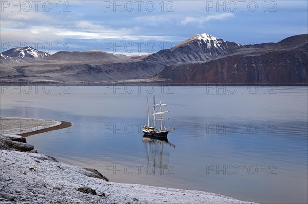 The tall ship Antigua in the Krossfjorden