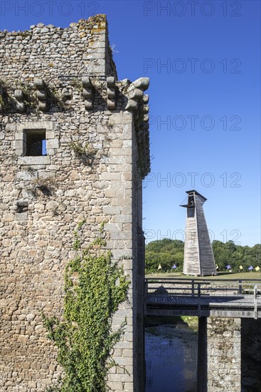 Wooden siege tower in the medieval Chateau de Tiffauges