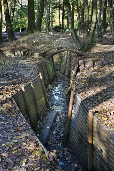 Trenches from World War One at the Sanctuary Wood Museum Hill 62 at Zillebeke