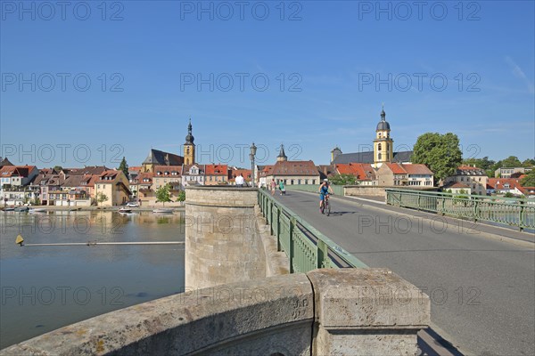 Old Main Bridge and cityscape with St. John's Church