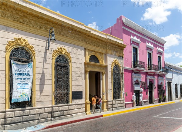 Brightly painted traditional Spanish colonial style buildings in city centre