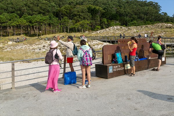 Newly arrived passengers at ferry terminal pier