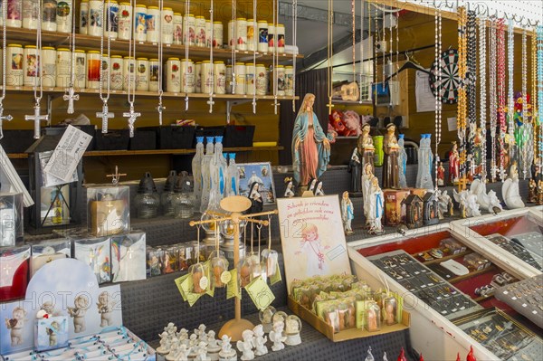 Shop selling religious souvenirs and candles near the Basilica of Scherpenheuvel