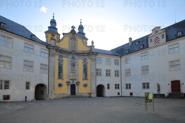 Inner courtyard with baroque castle church