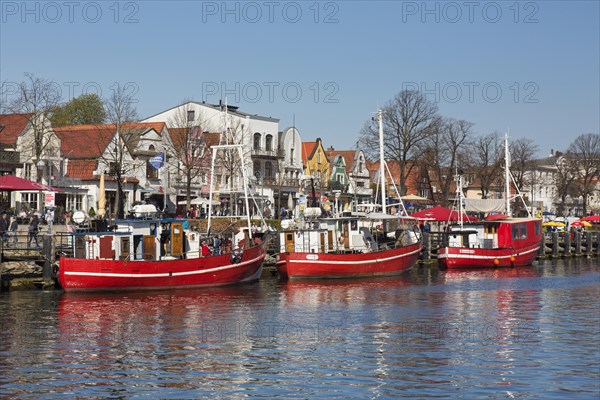 Traditional fishing boats in the canal der Alte Strom