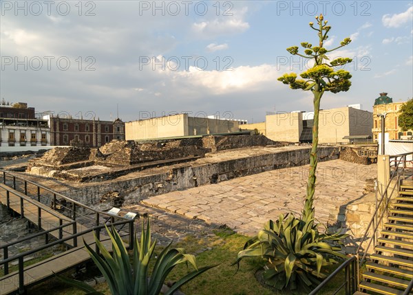 Templo Mayor archaeological site of Aztec capital city of Tenochtitlan