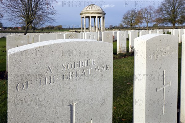 Bedford House cemetery with graves of First World War British Empire soldiers at Zillebeke near Ypres