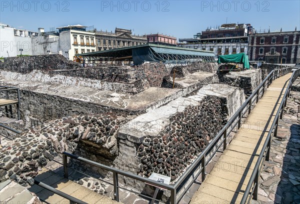 Templo Mayor archaeological site of Aztec capital city of Tenochtitlan
