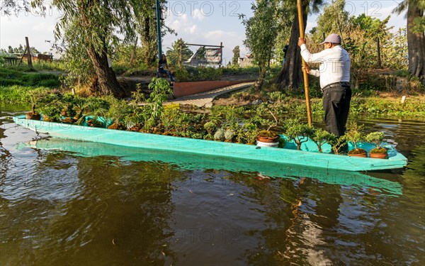 Popular tourist attraction boating Xochimiloco