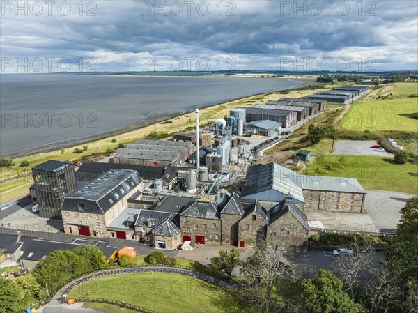 Aerial view of the Glenmorangie whisky distillery near Tain