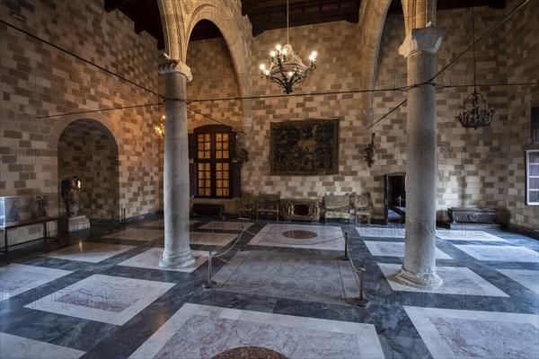 Interior with mosaic floor