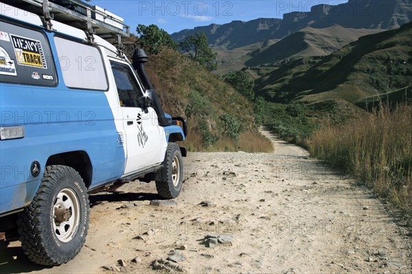 Four-wheel drive vehicle on the Sani pass