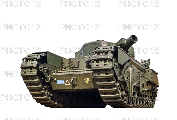 Second World War Two AVRE Churchill MK VIII tank at Juno Beach