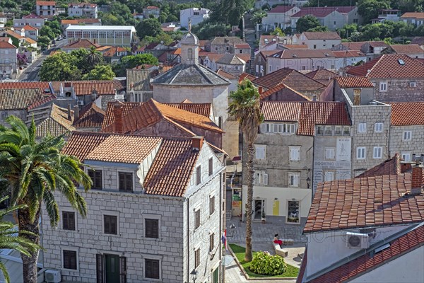 View over the Old Town Korula on the island Korula in the Adriatic Sea