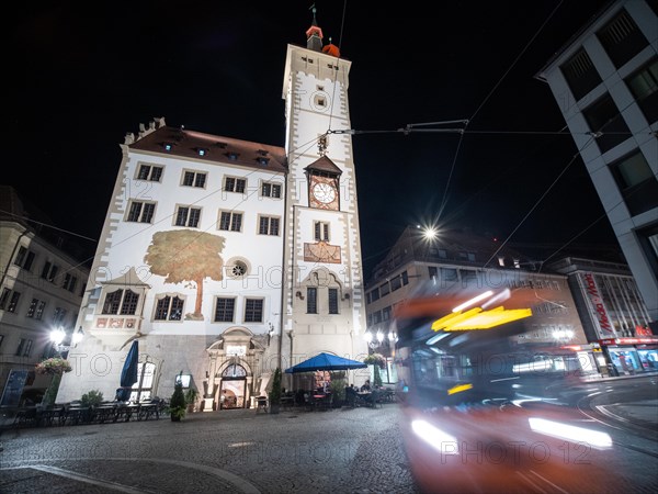 Tram passes Old Town Hall