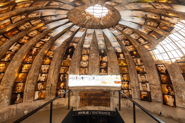 Entrance to the war bunker museum near Skanderbeg Square in Tirana. Albania