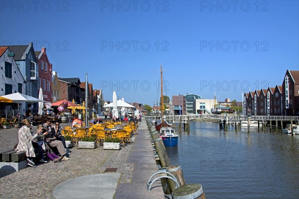 The fishing port of the town Husum along the North Sea