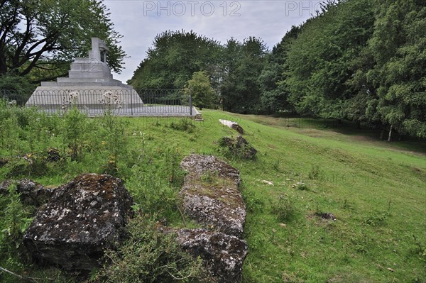 Remains of German concrete bunker and monument at Hill 60