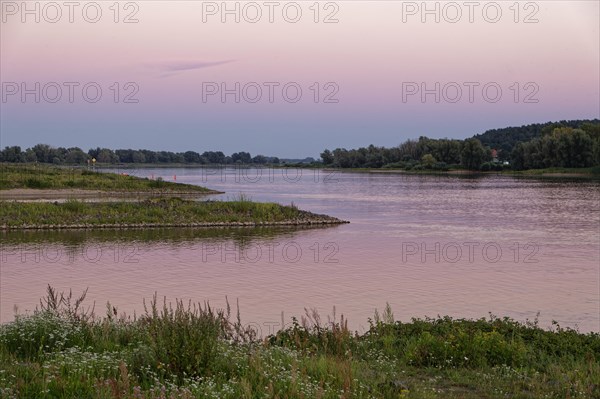 Morning atmosphere in the Elbe floodplain near Darchau in the Elbe River Landscape UNESCO Biosphere Reserve. Amt Neuhaus