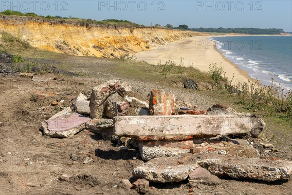 Rapid coastal erosion of soft cliffs from Easton Bavents