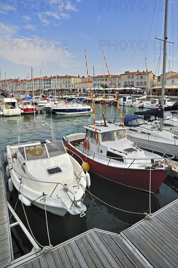Pleasure boats in the port at Saint-Martin-de-Re on the island Ile de Re