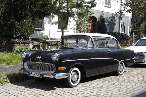 Black Odtimer Opel Rekord standing on the road