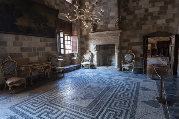 Interior with mosaic floor