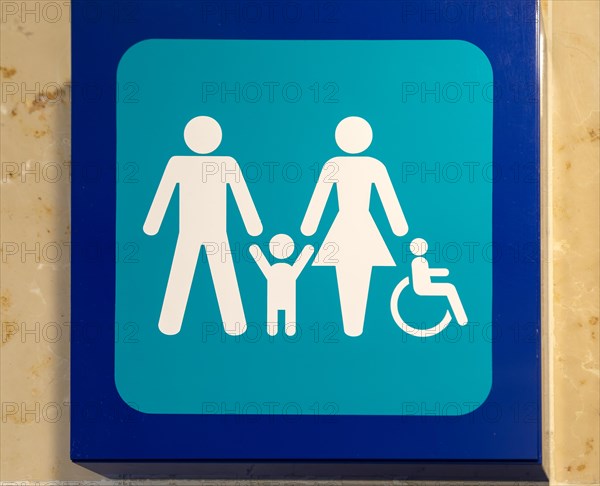 Sign for toilets with figures of man