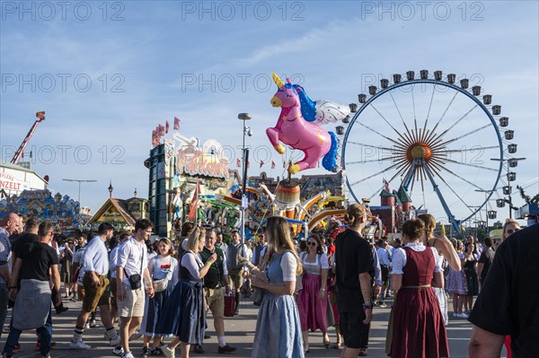 Oktoberfest Ferris Wheel from Bierstrasse Munich Bavaria