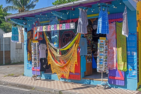 Souvenir shop in the village Deshaies on the northwest coast of Basse-Terre Island