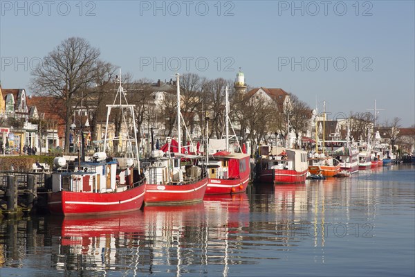 Traditional fishing boats in the canal der Alte Strom