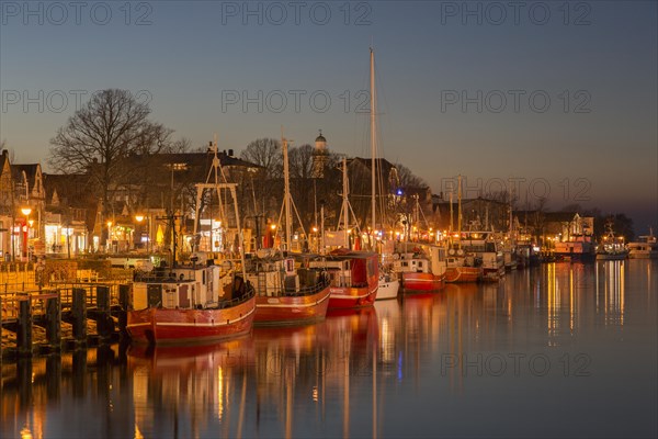 Traditional fishing boats in the canal der Alte Strom