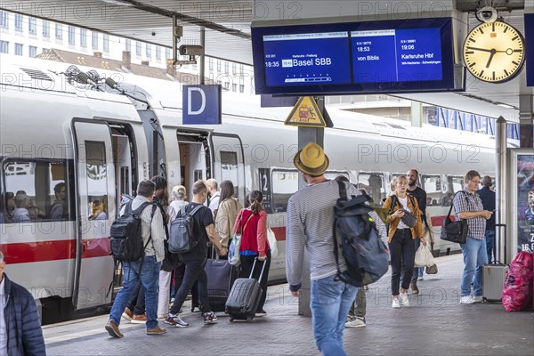 Main station with ICE of Deutsche Bahn AG