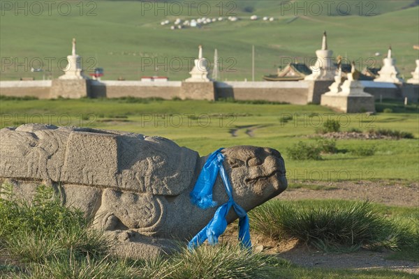 Stone turtle of the ancient capital of Mongolia